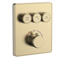 Термостатическая панель смесителя встраиваемая на 3 потребителя WONZON & WOGHAND, Брашированное золото (WW-INF323A-BG)