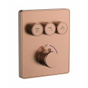 Термостатическая панель смесителя встраиваемая на 3 потребителя WONZON & WOGHAND, Брашированное розовое золото (WW-INF323A-BRG)