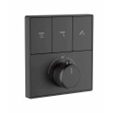 Термостатическая панель смесителя встраиваемая на 3 потребителя WONZON & WOGHAND, Темный графит (WW-INF363A-GM)