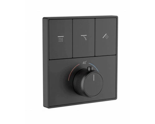 Термостатическая панель смесителя встраиваемая на 3 потребителя WONZON & WOGHAND, Темный графит (WW-INF363A-GM)