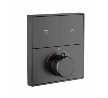Термостатическая панель смесителя встраиваемая на 2 потребителя WONZON & WOGHAND, Темный графит (WW-INF362A-GM)