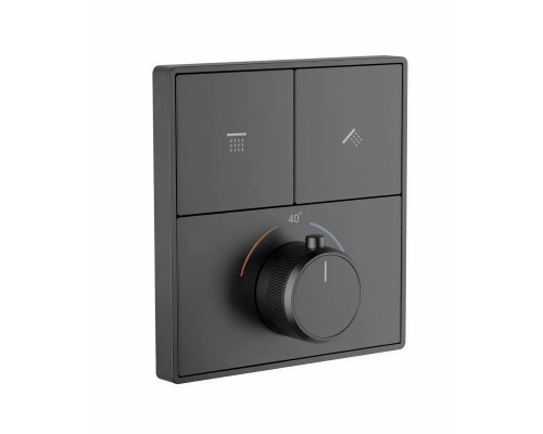 Термостатическая панель смесителя встраиваемая на 2 потребителя WONZON & WOGHAND, Темный графит (WW-INF362A-GM)