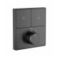Термостатическая панель смесителя встраиваемая на 2 потребителя WONZON & WOGHAND, Темный графит (WW-INF362A-GM)