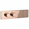 Термостатическая панель смесителя встраиваемая на 3 потребителя WONZON & WOGHAND, Розовое золото (WW-INF163A-RG)