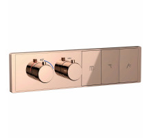 Термостатическая панель смесителя встраиваемая на 3 потребителя WONZON & WOGHAND, Розовое золото (WW-INF163A-RG)