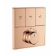 Термостатическая панель смесителя встраиваемая на 3 потребителя WONZON & WOGHAND, Розовое золото (WW-INF363A-RG)