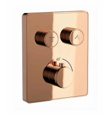 Термостатическая панель смесителя встраиваемая на 2 потребителя WONZON & WOGHAND, Розовое золото (WW-INF322A-RG)