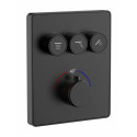 Термостатическая панель смесителя встраиваемая на 3 потребителя WONZON & WOGHAND, Черный матовый (WW-INF323A-MB)