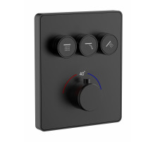 Термостатическая панель смесителя встраиваемая на 3 потребителя WONZON & WOGHAND, Черный матовый (WW-INF323A-MB)