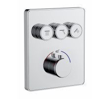 Термостатическая панель смесителя встраиваемая на 3 потребителя WONZON & WOGHAND, Хром (WW-INF323A-CR)