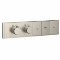 Термостатическая панель смесителя встраиваемая на 3 потребителя WONZON & WOGHAND, Брашированный никель (WW-INF163A-BN)