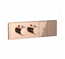 Термостатическая панель смесителя встраиваемая на 2 потребителя WONZON & WOGHAND, Розовое золото (WW-INF162A-RG)