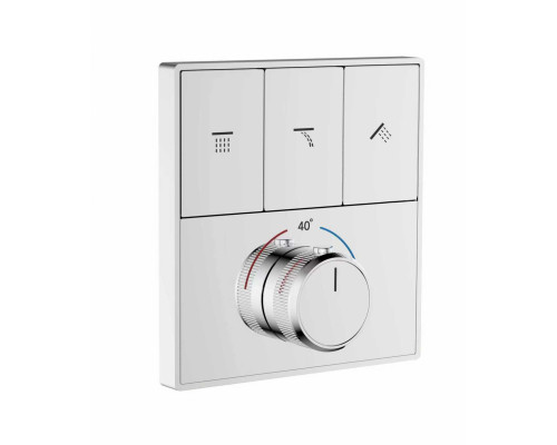 Термостатическая панель смесителя встраиваемая на 3 потребителя WONZON & WOGHAND, Хром (WW-INF363A-CR)