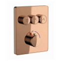 Термостатическая панель смесителя встраиваемая на 3 потребителя WONZON & WOGHAND, Розовое золото (WW-INF323A-RG)