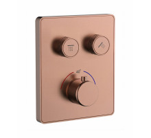 Термостатическая панель смесителя встраиваемая на 2 потребителя WONZON & WOGHAND, Брашированное розовое золото (WW-INF322A-BRG)
