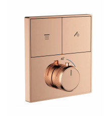 Термостатическая панель смесителя встраиваемая на 2 потребителя WONZON & WOGHAND, Розовое золото (WW-INF362A-RG)