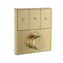 Термостатическая панель смесителя встраиваемая на 3 потребителя WONZON & WOGHAND, Брашированное золото (WW-INF363A-BG)