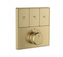 Термостатическая панель смесителя встраиваемая на 3 потребителя WONZON & WOGHAND, Брашированное золото (WW-INF363A-BG)