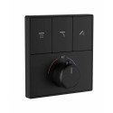 Термостатическая панель смесителя встраиваемая на 3 потребителя WONZON & WOGHAND, Черный матовый (WW-INF363A-MB)