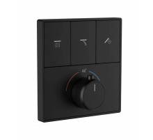 Термостатическая панель смесителя встраиваемая на 3 потребителя WONZON & WOGHAND, Черный матовый (WW-INF363A-MB)