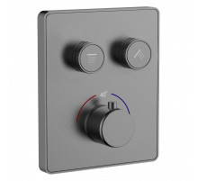 Термостатическая панель смесителя встраиваемая на 2 потребителя WONZON & WOGHAND, Темный графит (WW-INF322A-GM)