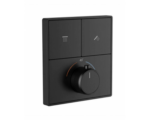 Термостатическая панель смесителя встраиваемая на 2 потребителя WONZON & WOGHAND, Черный матовый (WW-INF362A-MB)
