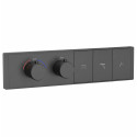 Термостатическая панель смесителя встраиваемая на 3 потребителя WONZON & WOGHAND, Темный графит (WW-INF163A-GM)