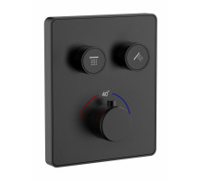Термостатическая панель смесителя встраиваемая на 2 потребителя WONZON & WOGHAND, Черный матовый (WW-INF322A-MB)