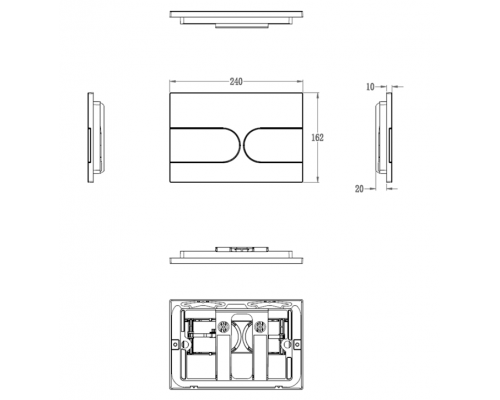 Кнопка смыва для инсталляции WONZON & WOGHAND, Хром (WW-IB233-CR)
