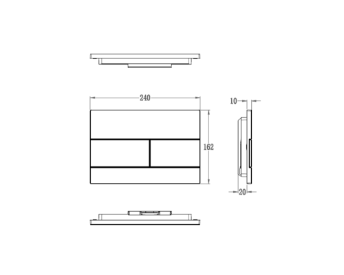 Кнопка смыва для инсталляции механическая WONZON & WOGHAND, Брашированный никель (WW-IB235-BN)