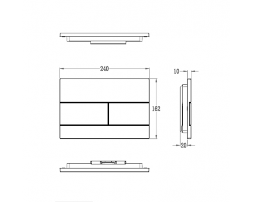 Кнопка смыва для инсталляции WONZON & WOGHAND, Черный матовый (WW-IB235-MB)