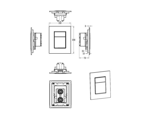 Кнопка смыва для инсталляции пневматическая WONZON & WOGHAND, Белый матовый (WW-IB256-MW)