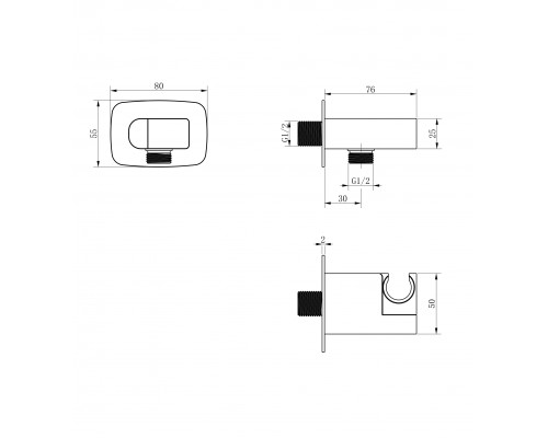 Настенный держатель для душа WONZON & WOGHAND, Брашированное розовое золото (WW-5F1001-BRG)