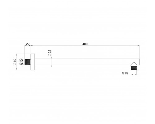 Настенный кронштейн для верхнего душа WONZON & WOGHAND, Черный матовый (WW-SA09-40-MB)