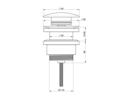 Донный клапан для раковины WONZON & WOGHAND, Белый матовый (WW-SS07-MW)