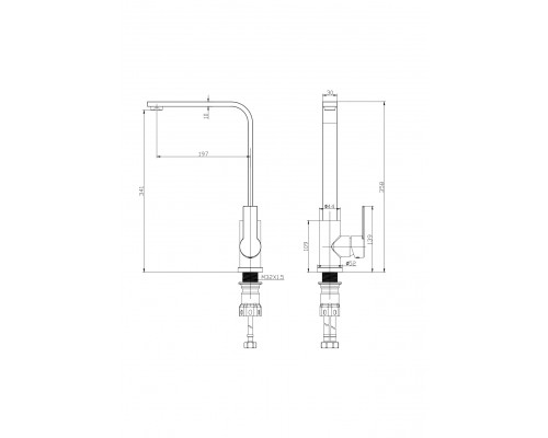 Смеситель для кухни WONZON & WOGHAND, Темный графит (WW-AE4550-BGG)