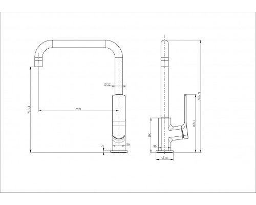 Смеситель для кухни WONZON & WOGHAND, Брашированное золото (WW-L1006-BG)