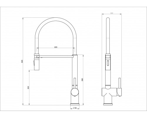 Приобрести Смеситель для кухни с гибким изливом WONZON & WOGHAND, Брашированный никель (WW-88438003-BN) в магазине сантехники Santeh-Crystal.ru