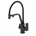 Смеситель для кухни с гибким изливом и подключением фильтра WONZON & WOGHAND, Черный матовый (WW-88458013-MB)