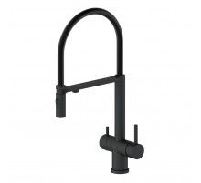 Смеситель для кухни с гибким изливом и подключением фильтра WONZON & WOGHAND, Черный матовый (WW-88458009-MB)