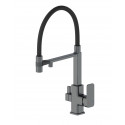 Смеситель для кухни с гибким изливом и подключением фильтра WONZON & WOGHAND, Темный графит (WW-88458012-BGM )