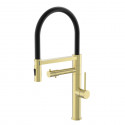 Смеситель для кухни с гибким изливом и подключением фильтра WONZON & WOGHAND, Брашированное золото (WW-88458007-BG)