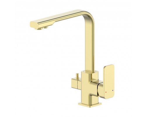 Заказать Смеситель для кухни c подключением фильтра WONZON & WOGHAND, Брашированное золото (WW-88458004-BG) в магазине сантехники Santeh-Crystal.ru