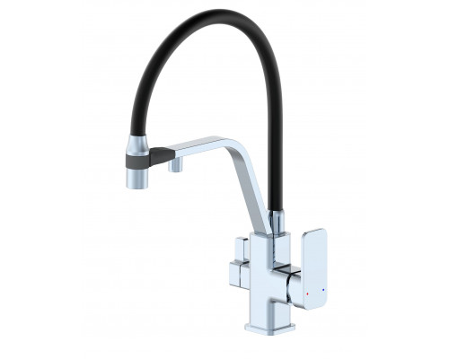 Купить Смеситель для кухни с гибким изливом и подключением фильтра WONZON & WOGHAND, Хром (WW-88458013-CR) в магазине сантехники Santeh-Crystal.ru