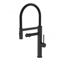 Смеситель для кухни с гибким изливом и подключением фильтра WONZON & WOGHAND, Черный матовый (WW-88458007-MB)