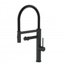 Смеситель для кухни с гибким изливом и подключением фильтра WONZON & WOGHAND, Черный матовый (WW-88458007-MB)