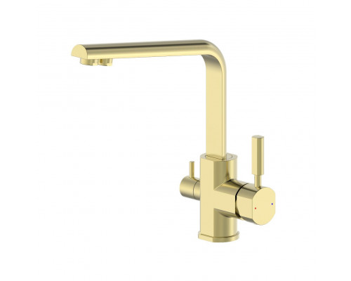 Приобрести Смеситель для кухни c подключением фильтра WONZON & WOGHAND, Брашированное золото (WW-88458003-BG) в магазине сантехники Santeh-Crystal.ru