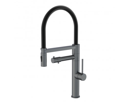 Купить Смеситель для кухни с гибким изливом и подключением фильтра WONZON & WOGHAND, Темный графит (WW-88458007-BGM) в магазине сантехники Santeh-Crystal.ru