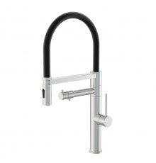 Смеситель для кухни с гибким изливом и подключением фильтра WONZON & WOGHAND, Брашированный никель (WW-88458007-BN)