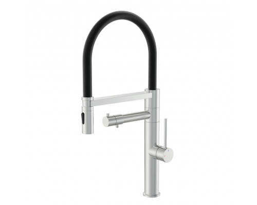 Купить Смеситель для кухни с гибким изливом и подключением фильтра WONZON & WOGHAND, Брашированный никель (WW-88458007-BN) в магазине сантехники Santeh-Crystal.ru